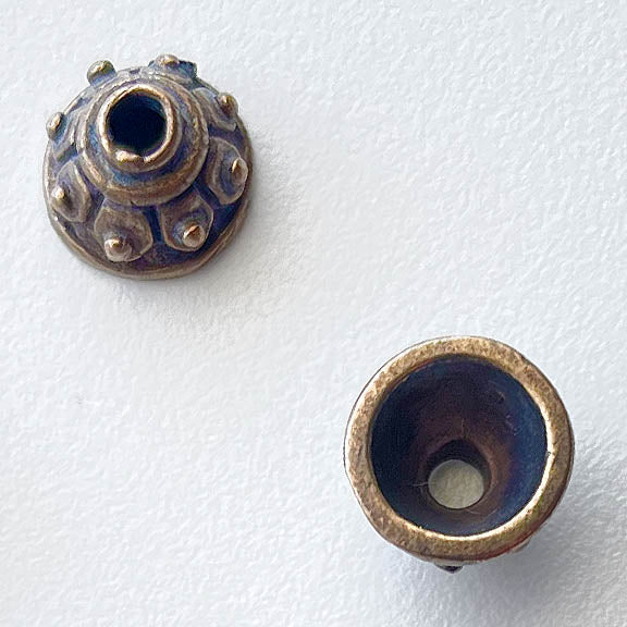 1482 - BEAD CAP, rounded with "Dots," Nice Details