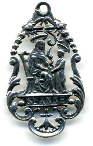 1073 - Medal - St. Anne w/Twin Hearts