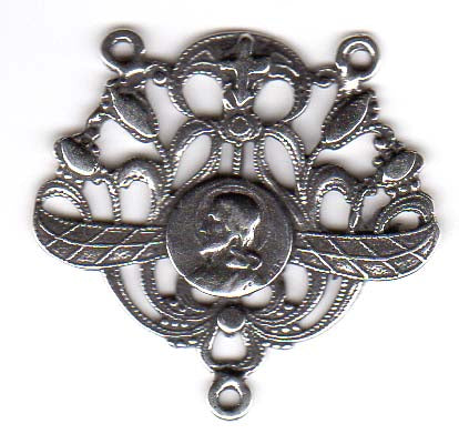 1155 - Center - Jesus with Cross and Flowers