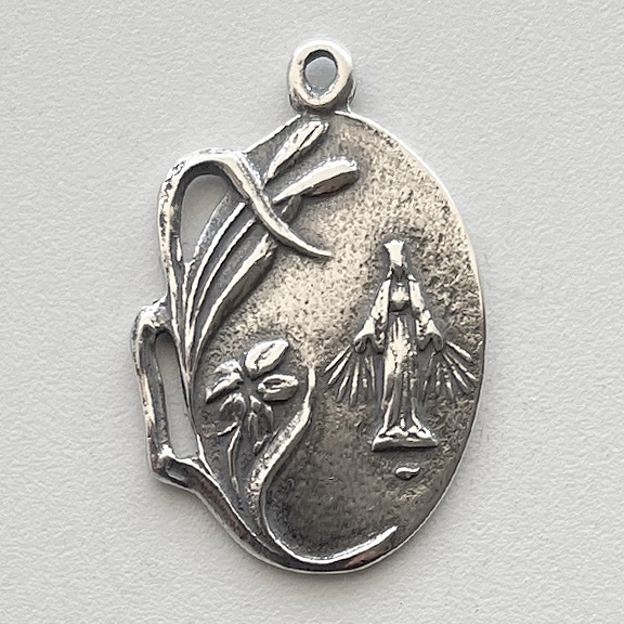 1183 - Medal - Miraculous w/Reeds and Flowers