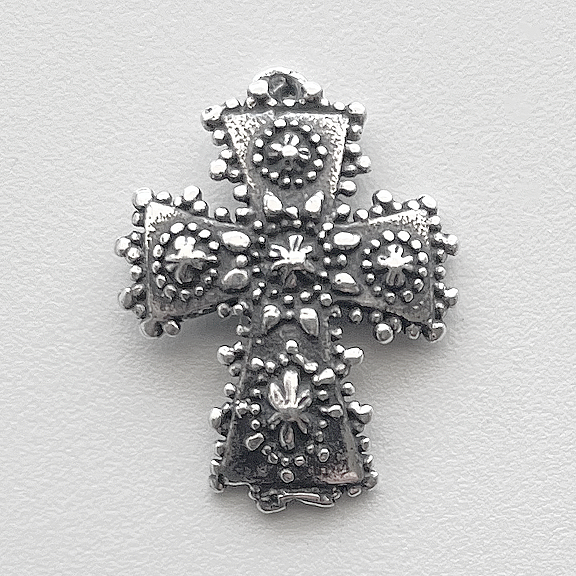 1275 - CROSS/PENDANT, Small, Curved and Sparkling