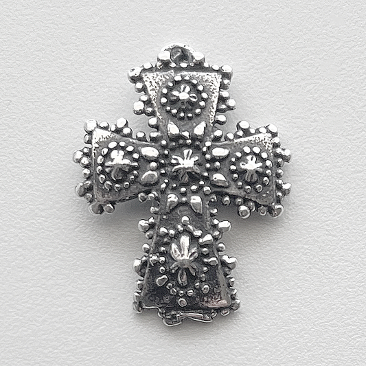 1275 - CROSS/PENDANT, Small, Curved and Sparkling