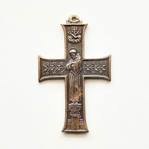 1287-Cross, Art Nouveau St. Francis/Benediction