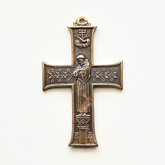 1287-Cross, Art Nouveau St. Francis/Benediction