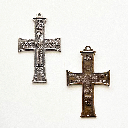 1287-Cross, Art Nouveau St. Francis/Benediction