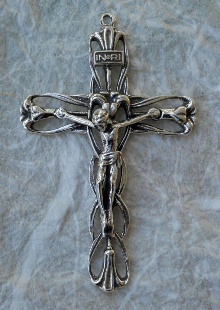 1297 - CRUCIFIX, Stems and Lily flowers/ROMA