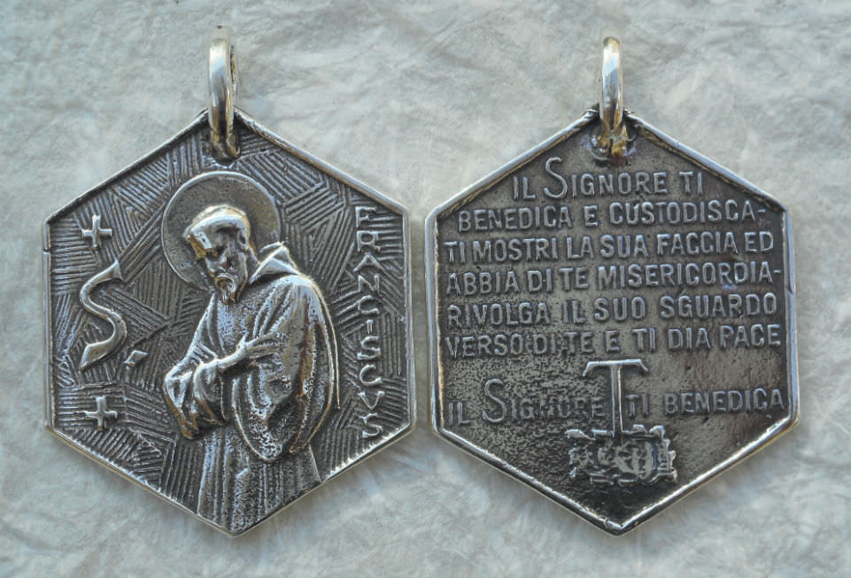 1312 MEDAL, PENDANT, St.Francis/Benediction Prayer
