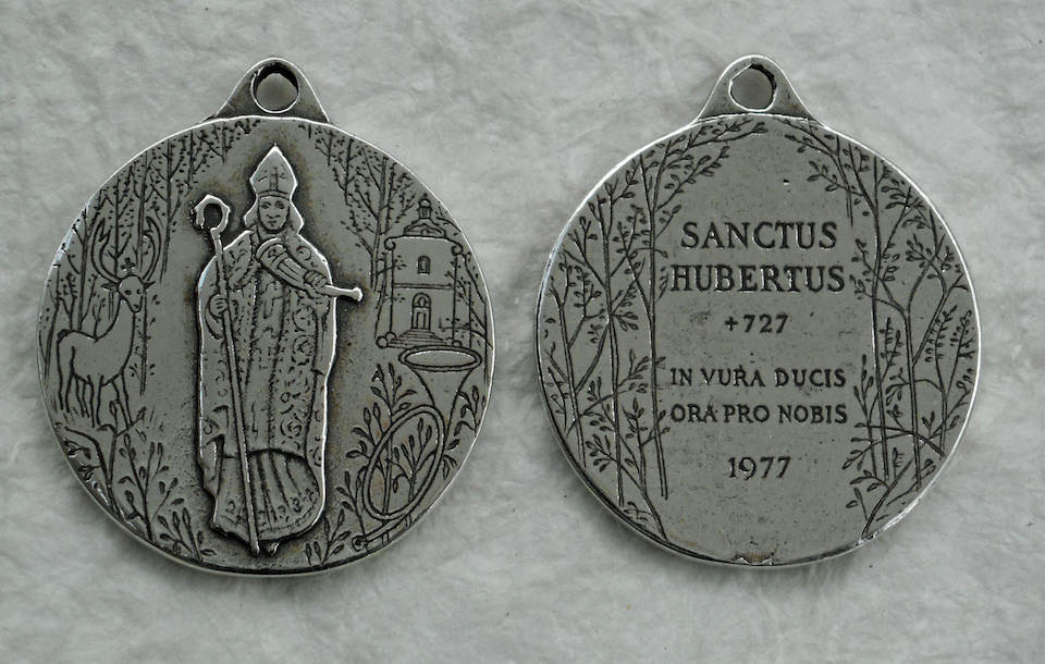 1319 - MEDAL/PENDANT - St. Hubert Commemorative, Etched - 1 1/8”