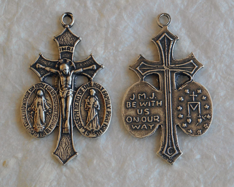 1341 - CRUCIFIX/MEDAL - St. Joseph, Miraculous 3/4""