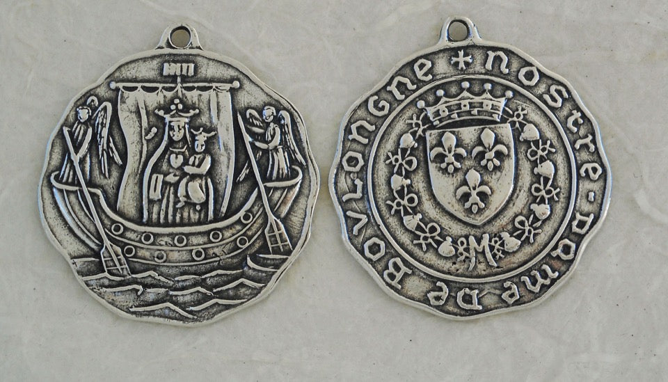 1351 MEDAL/PENDANT, Our Lady of Bolougne/Crown, Shield, Fleur de lis, France