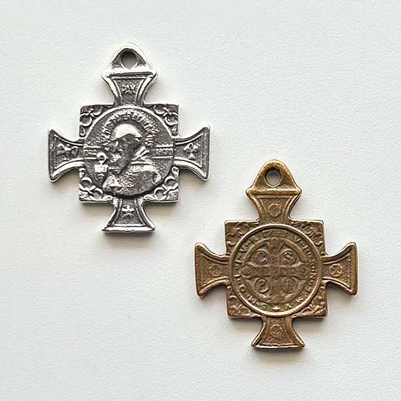 1385 – MEDAL/CROSS, St. Benedict/Prayer, Beautiful Detail