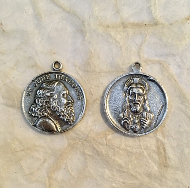 1395 - MEDAL, St. Jude Thaddeus / Jesus, Sacred Heart
