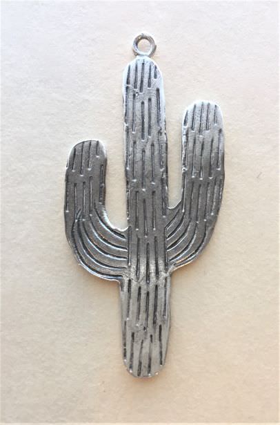 1503 SOUTHWEST/ PENDANT/ CHARM - Cactus with Linear Design