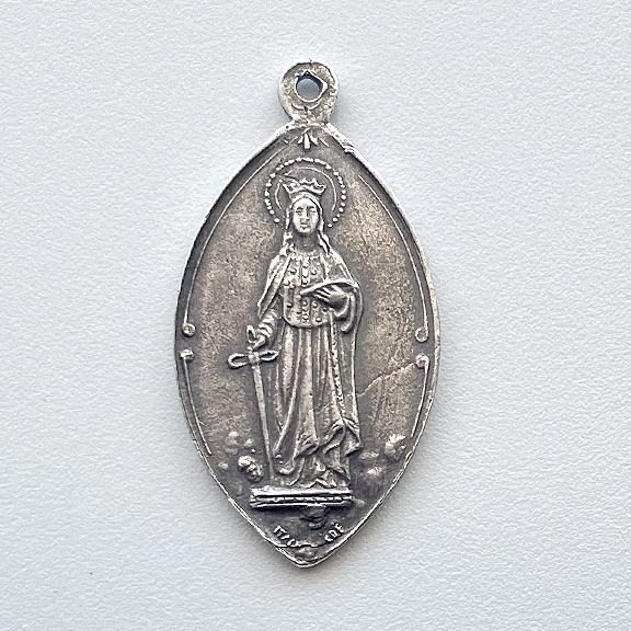 1594 MEDAL, St Dymphna/St. Dymphna, Pray for us, 1-1/4"