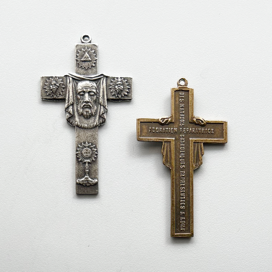 1599 CROSS, with the Holy Face and Symbols - Adoration Reparatrice, Destinations of Catholic Representatives from Rome