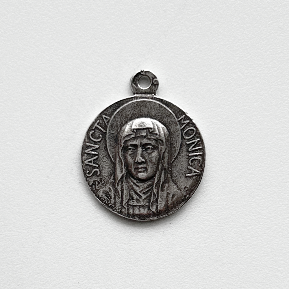 1601 MEDAL, St. Monica, Patron St. of Mothers and Patience, Mother of St. Augustine of Hippo/Lily