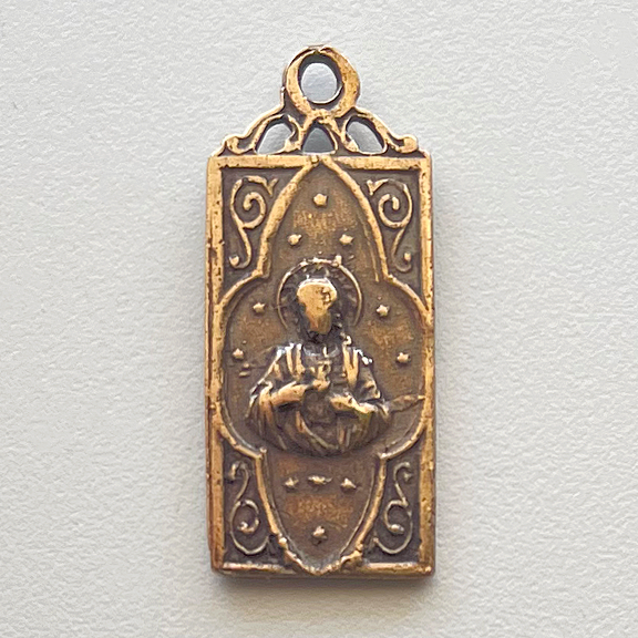 435 - Medal, Jesus/Sacred Heart/Mary - 1"