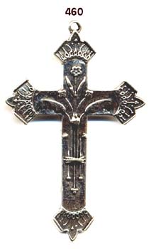 460 - Cross, Elegant Arts and Crafts Movement, w/ Flowers 1880