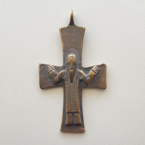 497 - Benediction Crucifix, Byzantine, 7C Antiquity. 2 1/2"