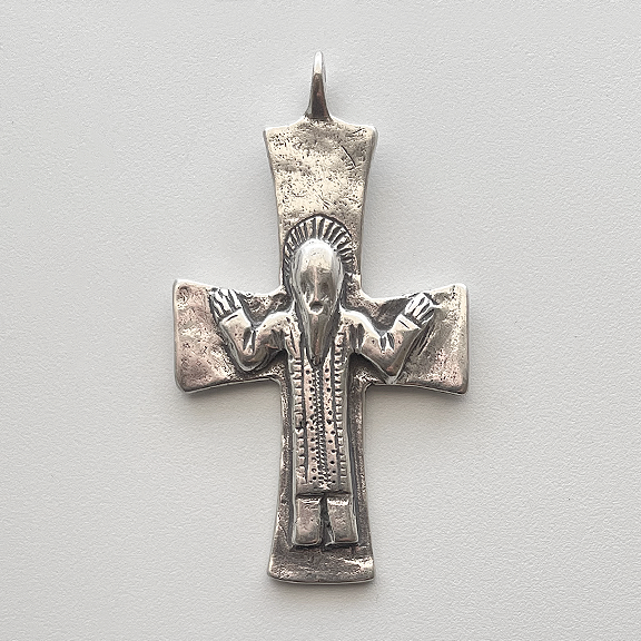497 - Benediction Crucifix, Byzantine, 7C Antiquity. 2 1/2"