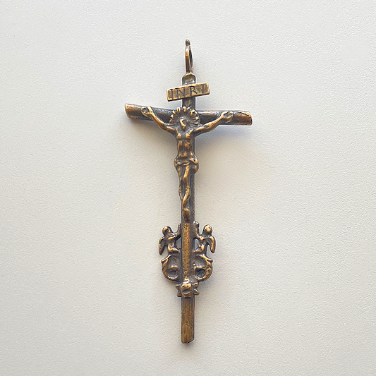583 - Crucifix, Antique Angels, 18C Italy
