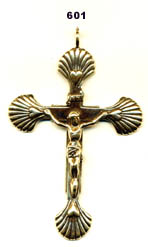 601 - Crucifix, Shells with Hearts