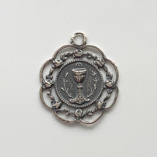 614 - Medal, Eucharist, Rose Frame