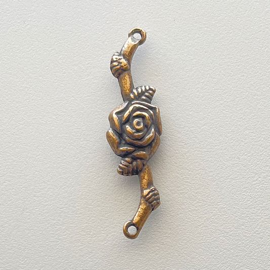 636 - Link, Rose W/Leaves, Long 1 1/4"