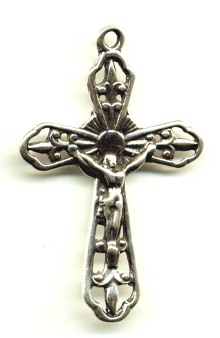664 - Crucifix, Small Lilies