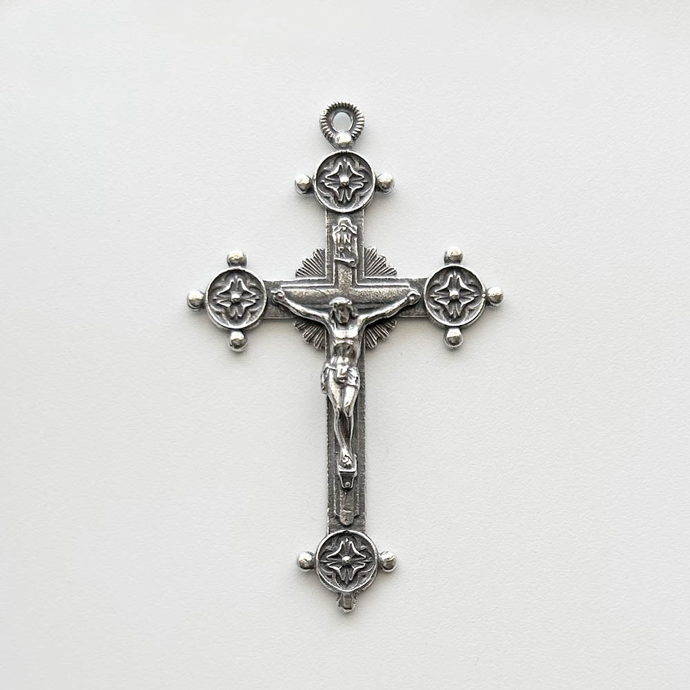 718 - Crucifix, Trinity Form w/Flowers