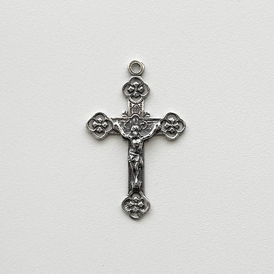 741 - Crucifix, Engraved, Delicate Flowers, France