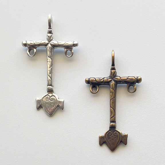 826 - Cross with Heart, Old Pueblo, Southwest 19C