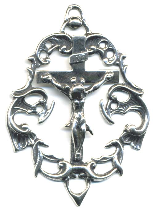 854 - Crucifix, Pendant, Ornate Frame