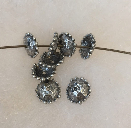 1556 BEAD CAP, Hammered with Little Dots