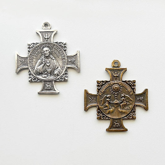 1093 - Medal/Cross - Eucharist, Sacred Heart