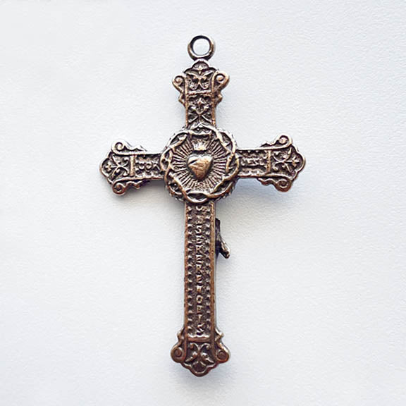 1516 – CRUCIFIX, 2 sided with Sacred Heart and Beautiful Details 2"