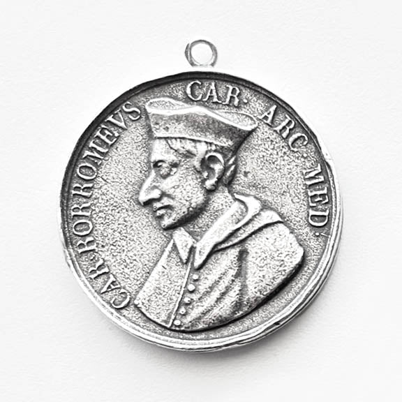 1582M MEDAL, Saint Charles, Carlos Borromeus, Patron of Spiritual Leaders, 1-3/8”