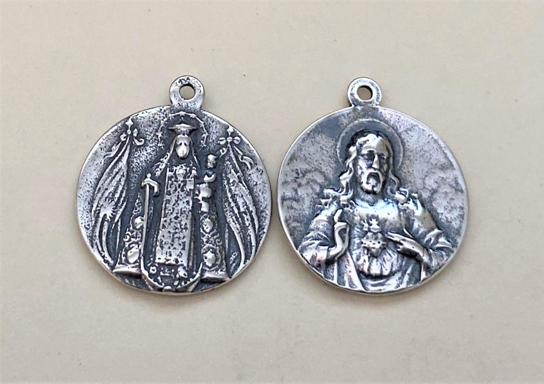 034 - Medal - Our Lady W/Banners - Sacred Heart