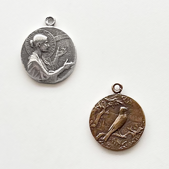1075-M - Medal - St. Cecelia w/Song Bird