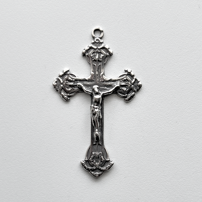 1124 - Crucifix - Leaf/Flowers - Inscribed 1909
