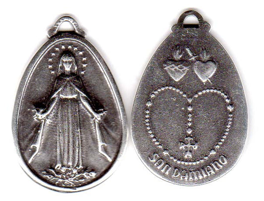 1159 - Medal - Mary - Twin Hearts