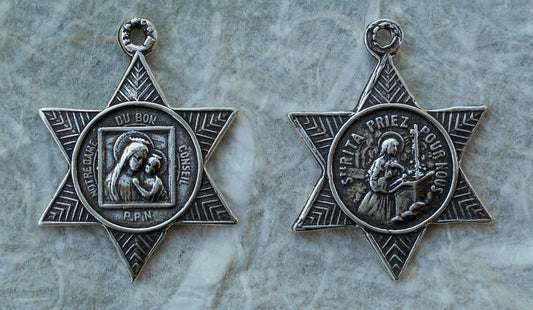 1290 - MEDAL, STAR Shape, St. Rita Pray for Us