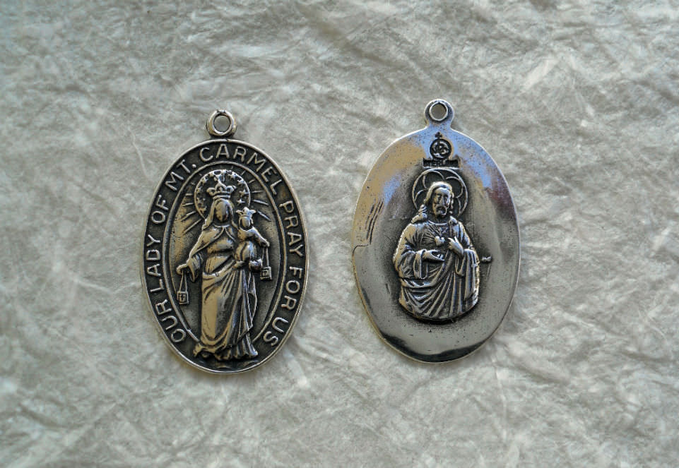 1305 MEDAL, Our Lady of Mount Carmel/Jesus, Sacred Heart
