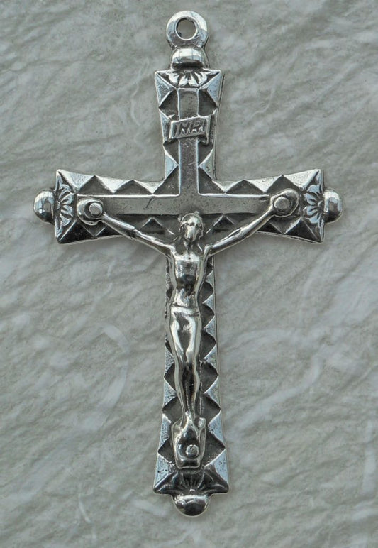 1307 - CRUCIFIX, Art Deco with Flowers