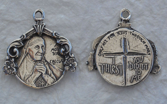 1335 - MEDAL, Mother Teresa, All for Jesus through Mary - 15/16""