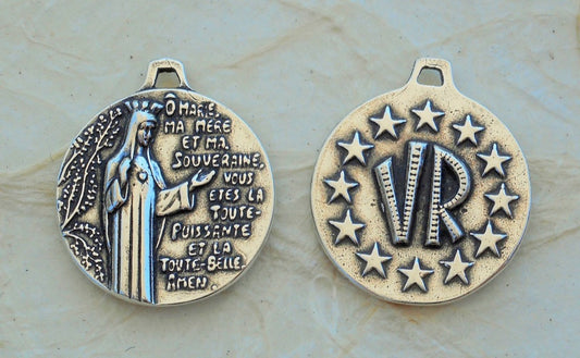 1350 MEDAL, Our Lady, Queen of Heaven and Prayer/VR With Stars– Beautiful!