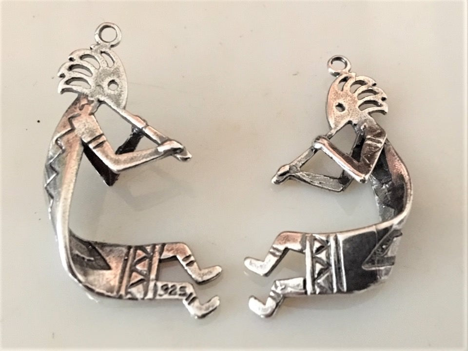 1472 –  SOUTHWEST -  Earring, Pendant, Charm Kokopelli, two sided