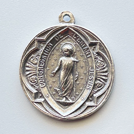 1589 MEDAL, Congregation L' Enfant Jesus/Guardian Angel and Child, 1-3/8