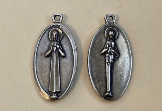 417 - Medal, Jesus/Mary, Art Deco