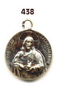 438 - Medal, Jesus, Sacred Heart, Roses - France